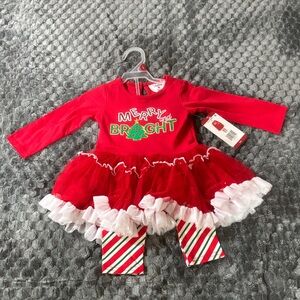 Festive Red and White Kids Dress
